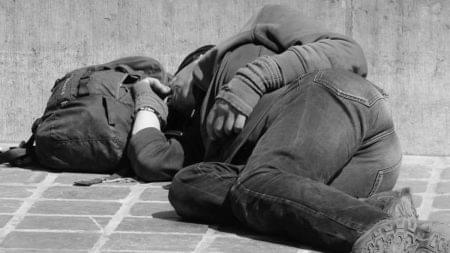 Man sleeping on the street