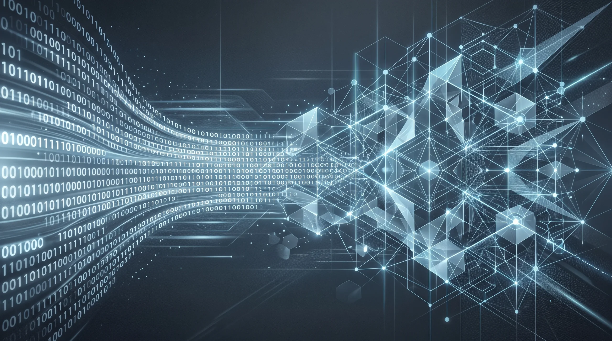 A conceptual digital illustration representing evolving technology and data flow.