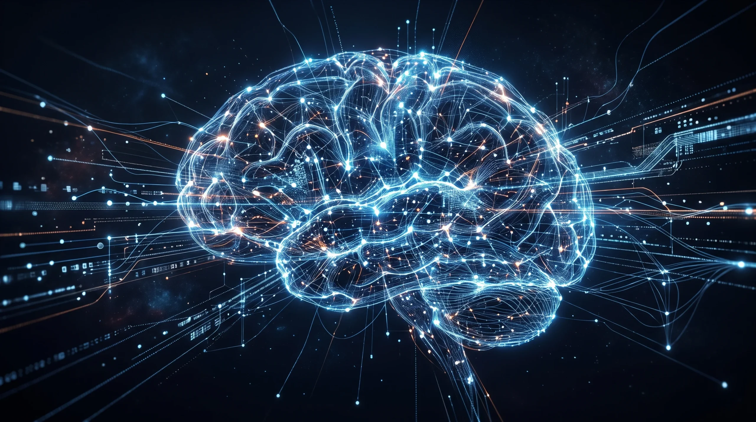 A conceptual digital representation of artificial intelligence neural networks.