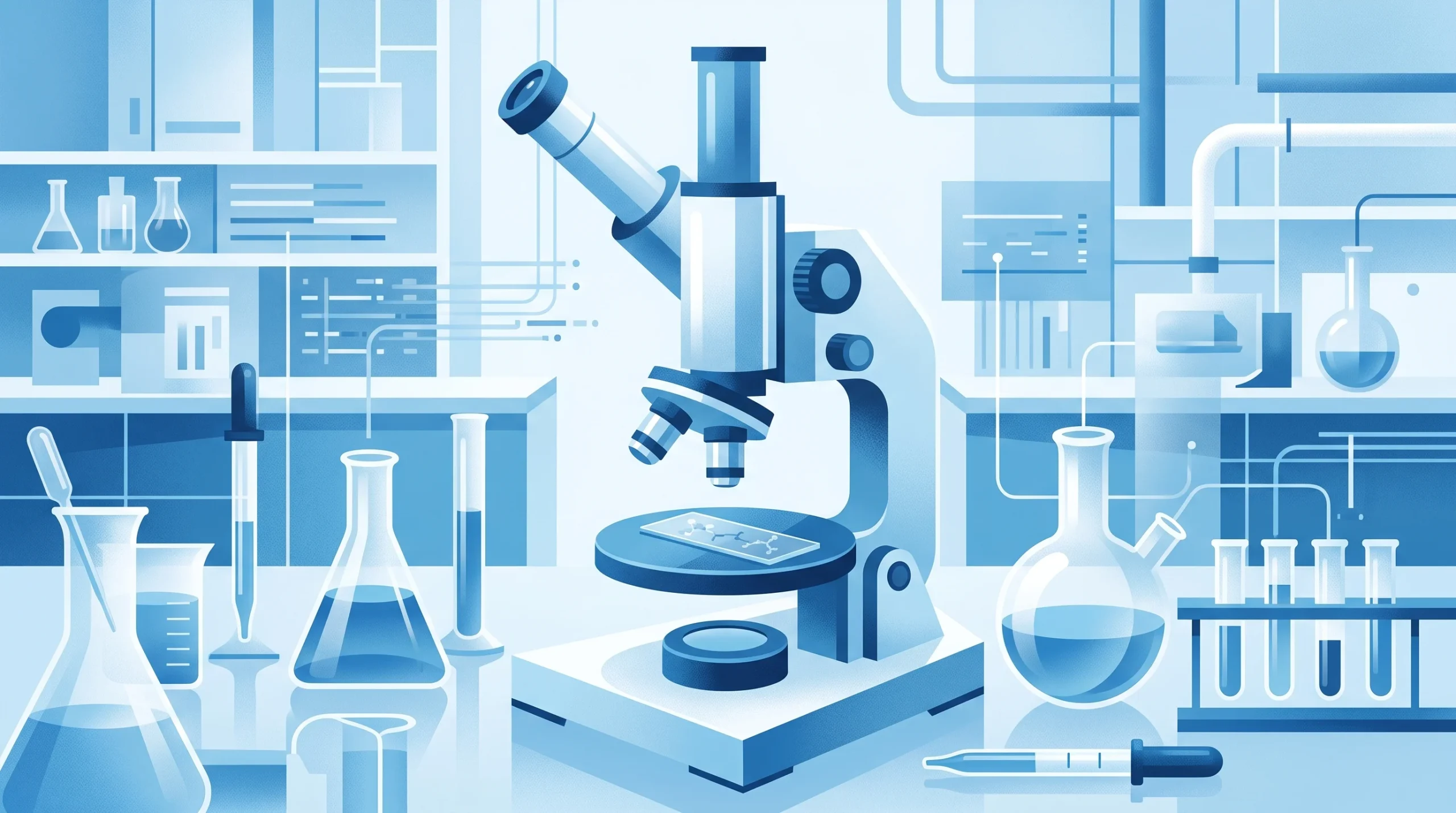 Conceptual scientific laboratory equipment in a clinical setting.