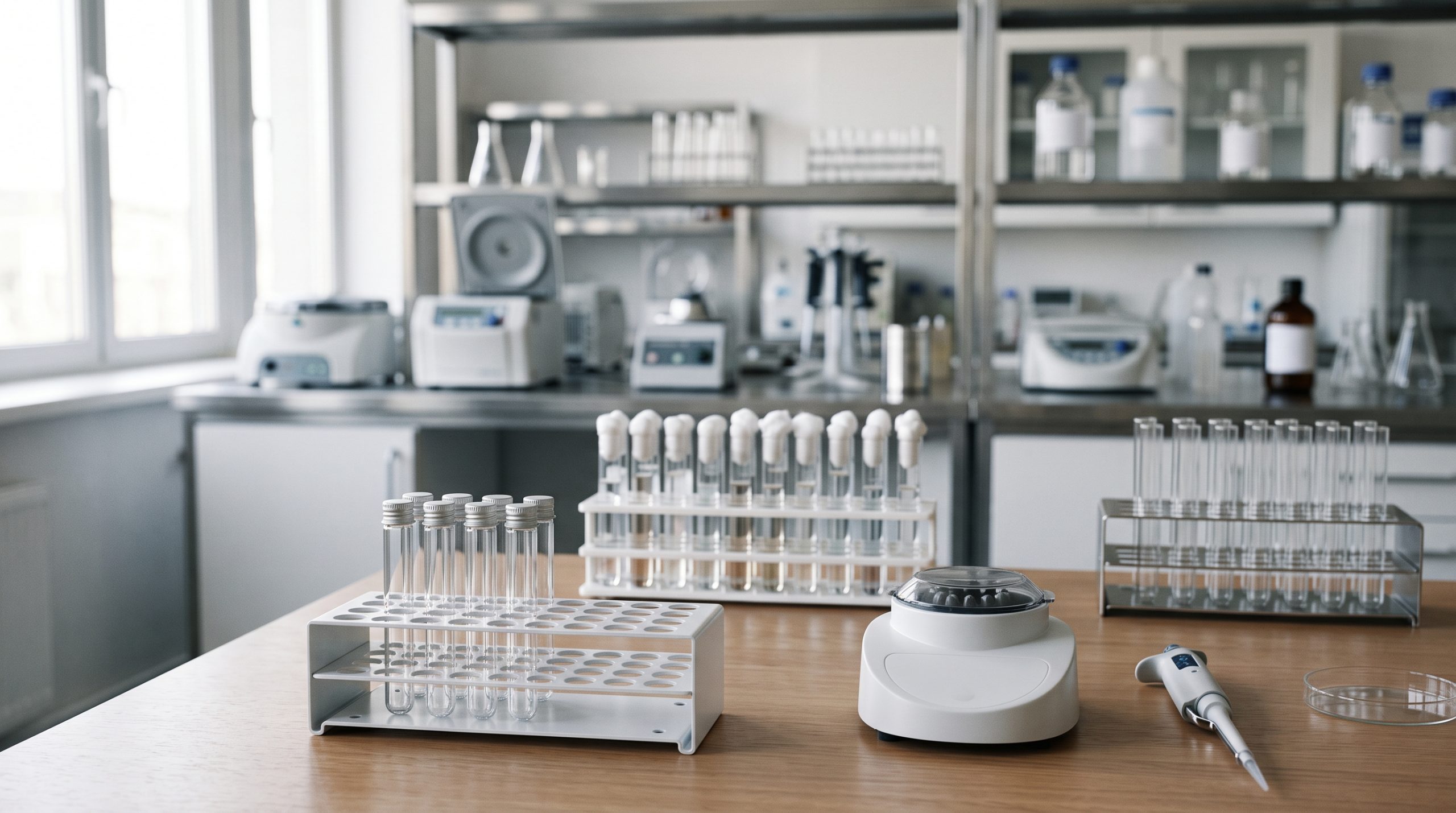 A conceptual image of clinical laboratory equipment representing health surveillance.