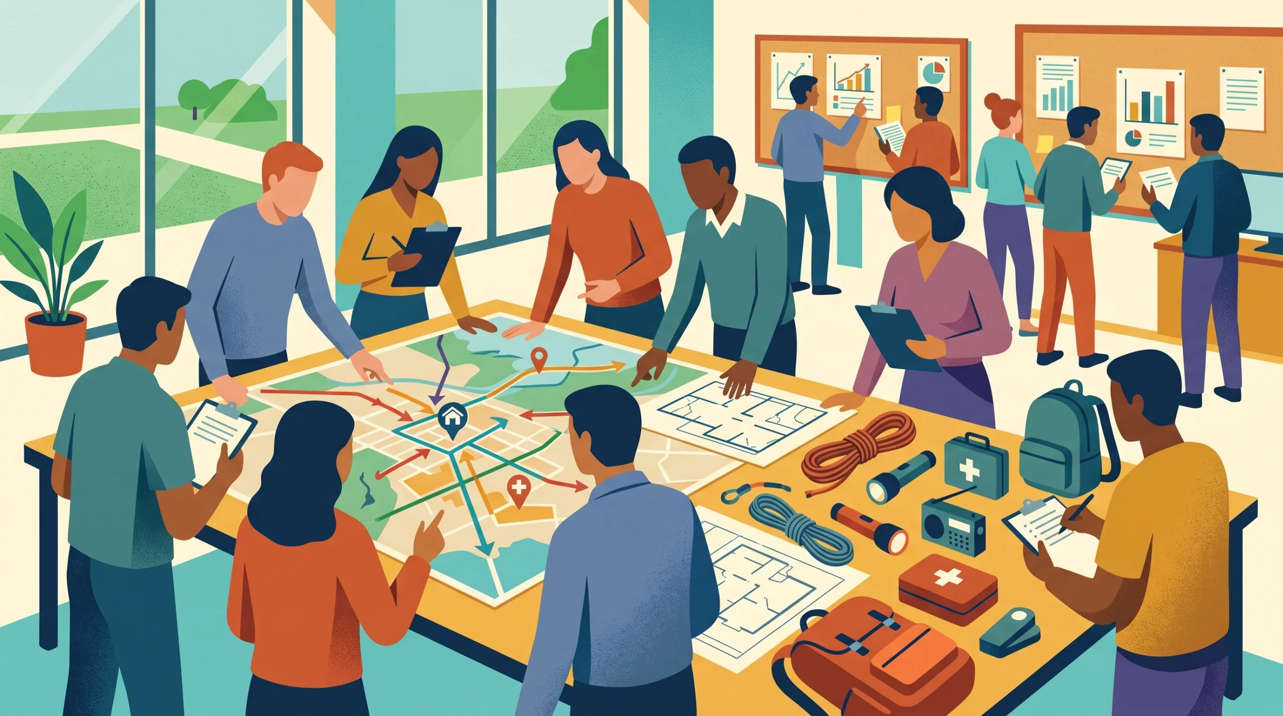 A conceptual illustration of community emergency planning.