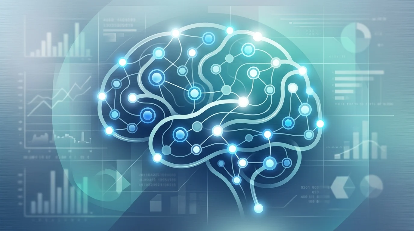 Conceptual illustration of neurological health data and clinical records.