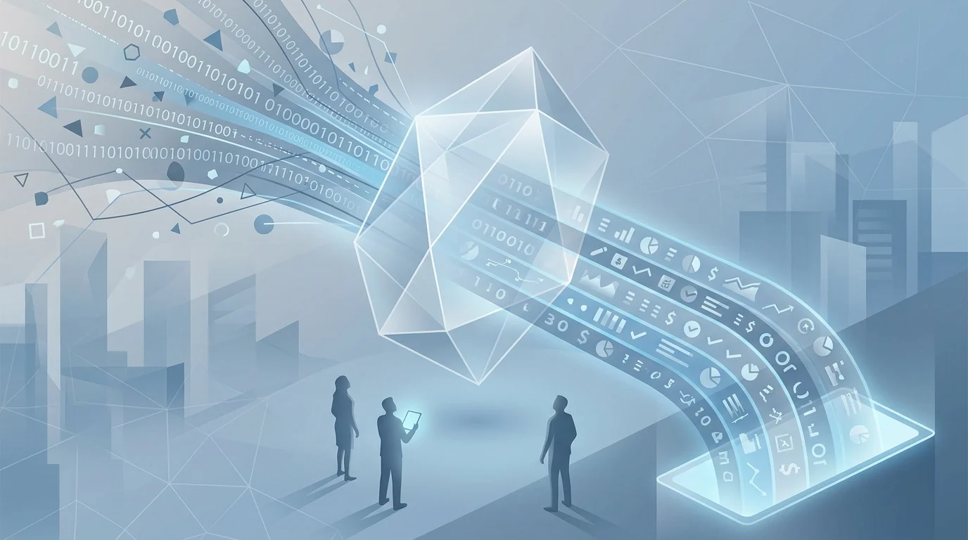 Conceptual illustration of digital data being audited.