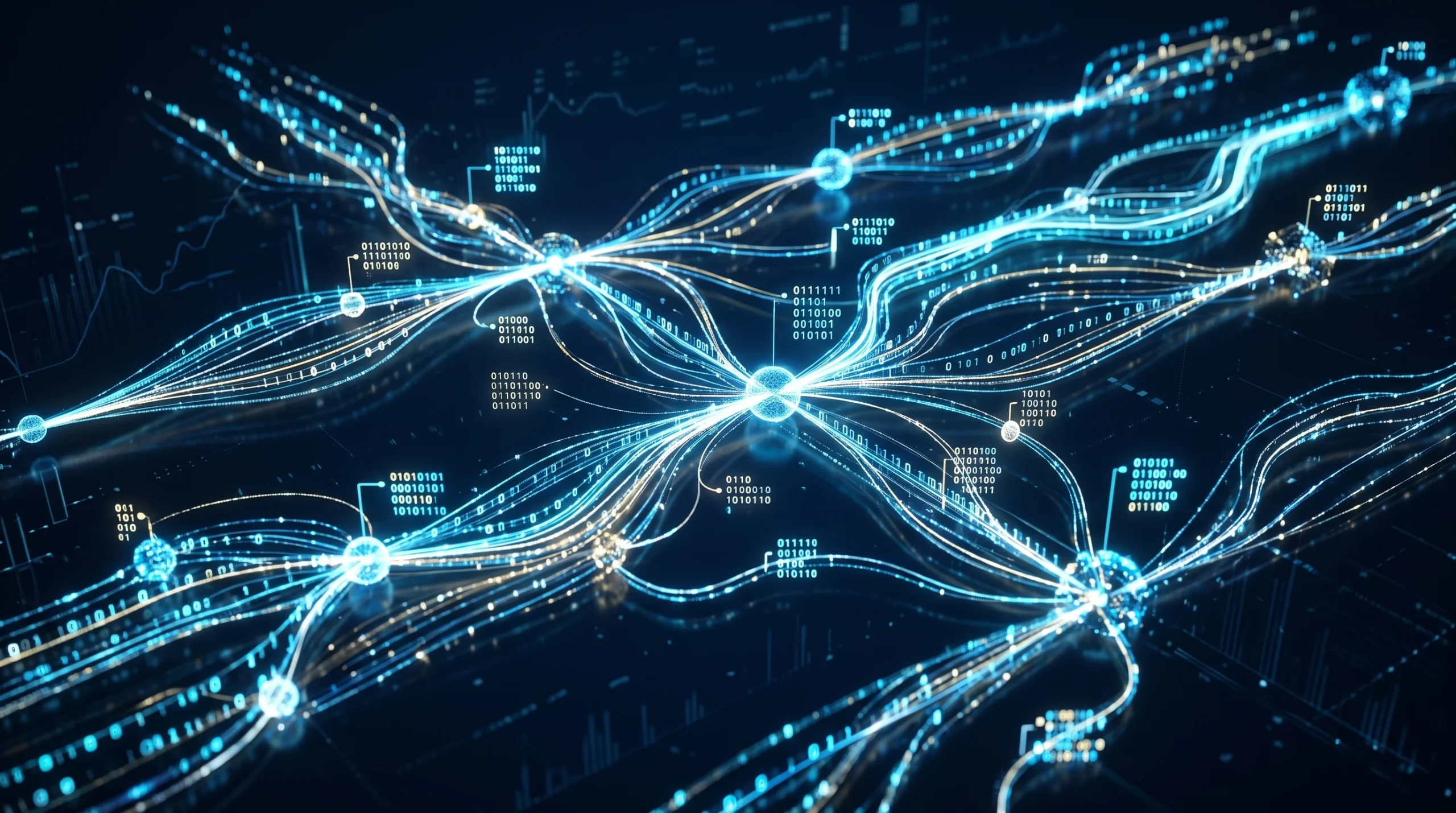 Conceptual abstract digital data streams.