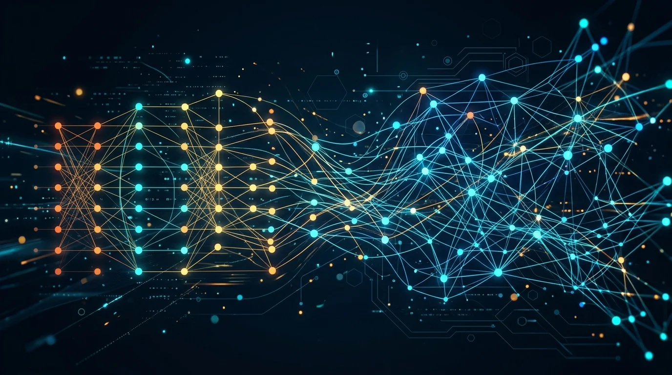 An abstract digital visualisation of data trends.