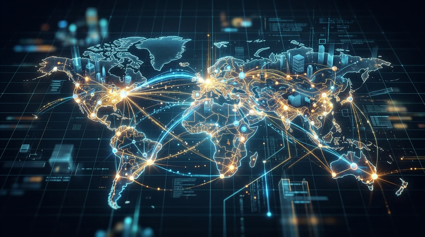 Digital visualization of a payment network.