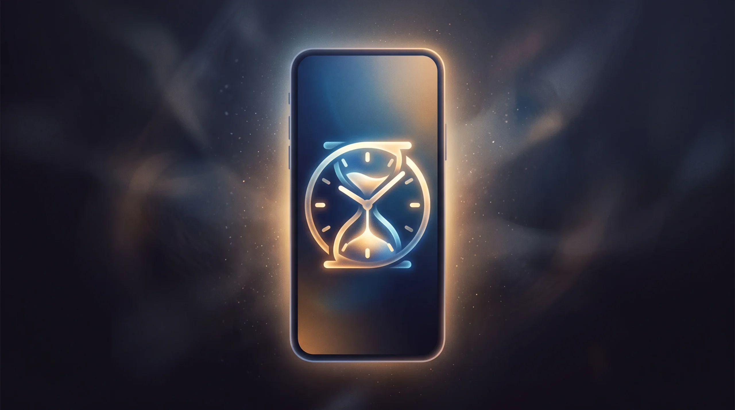 A conceptual illustration of a digital timer on a smartphone screen.