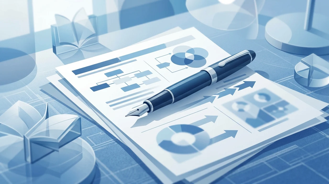 An abstract close-up of a pen and document representing educational administration.