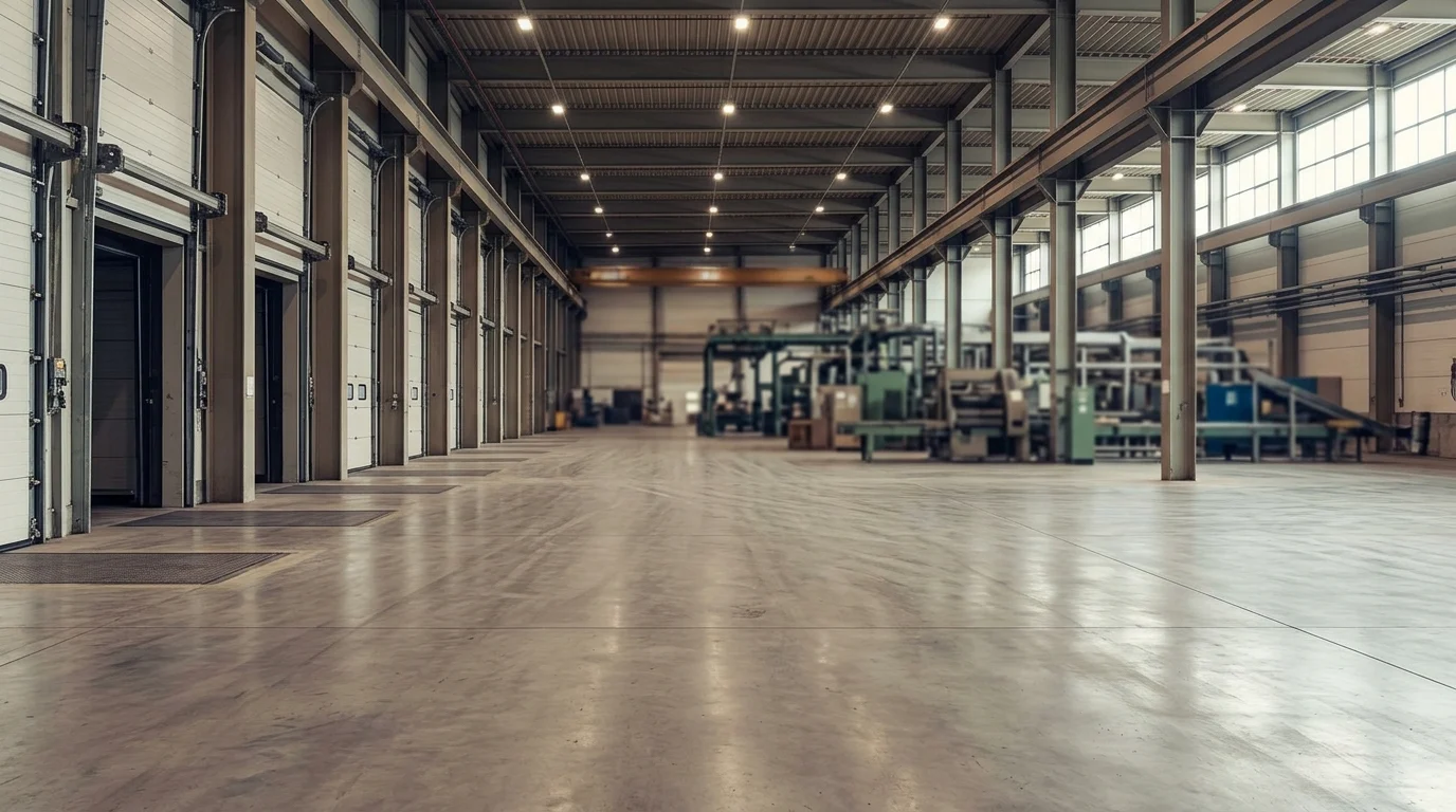 Conceptual image of an empty factory floor.