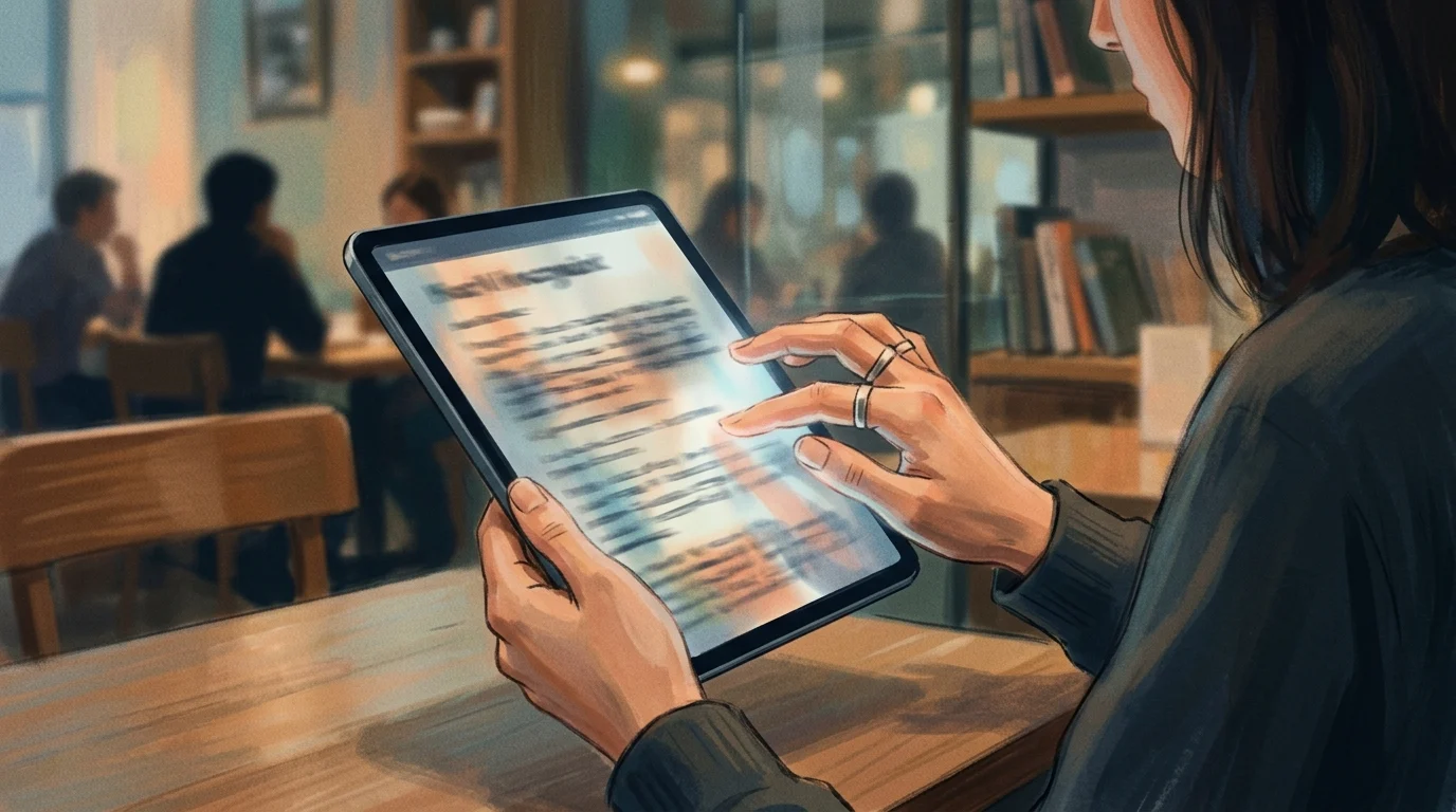 Abstract representation of digital distraction and reading habits