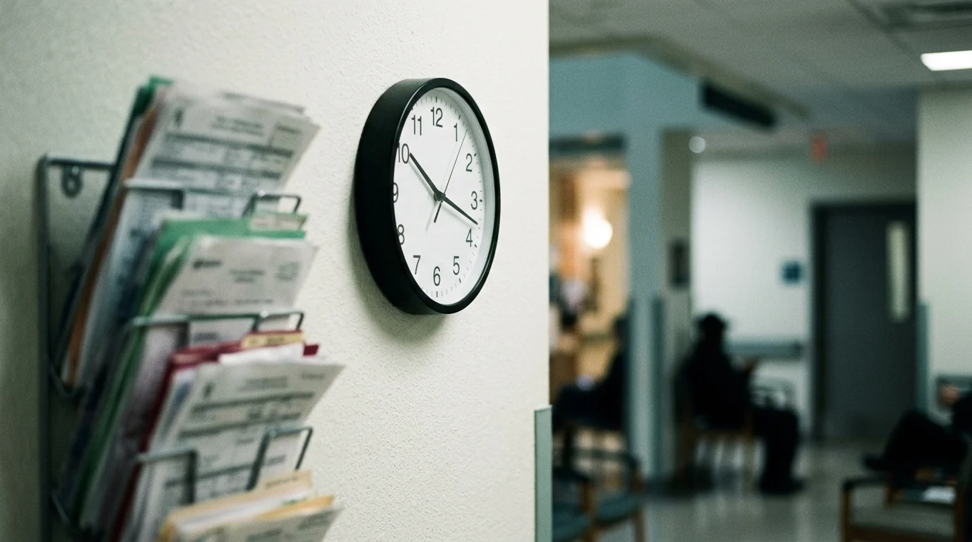 Conceptual image representing waiting times in a medical environment.