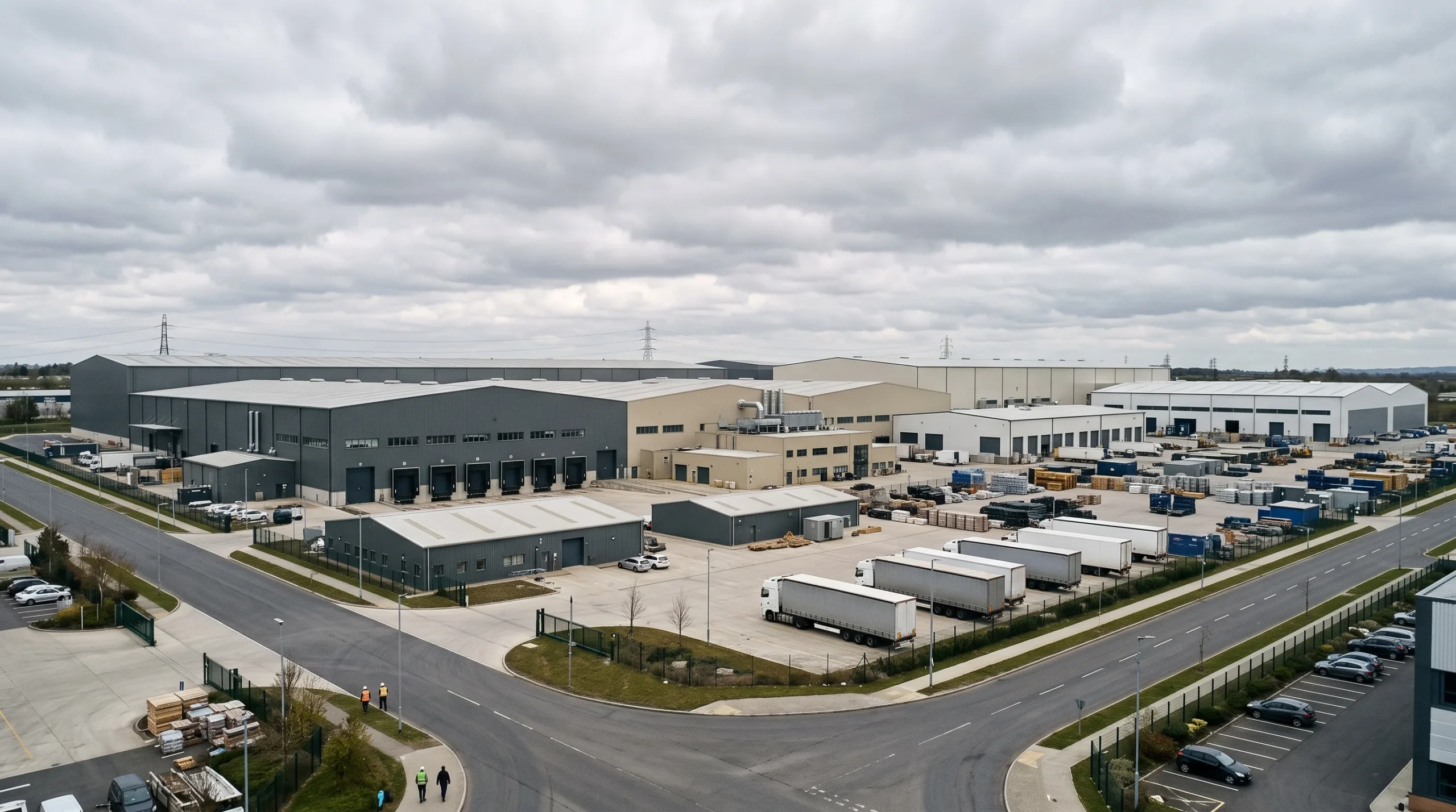 A conceptual industrial factory estate representing manufacturing sites.