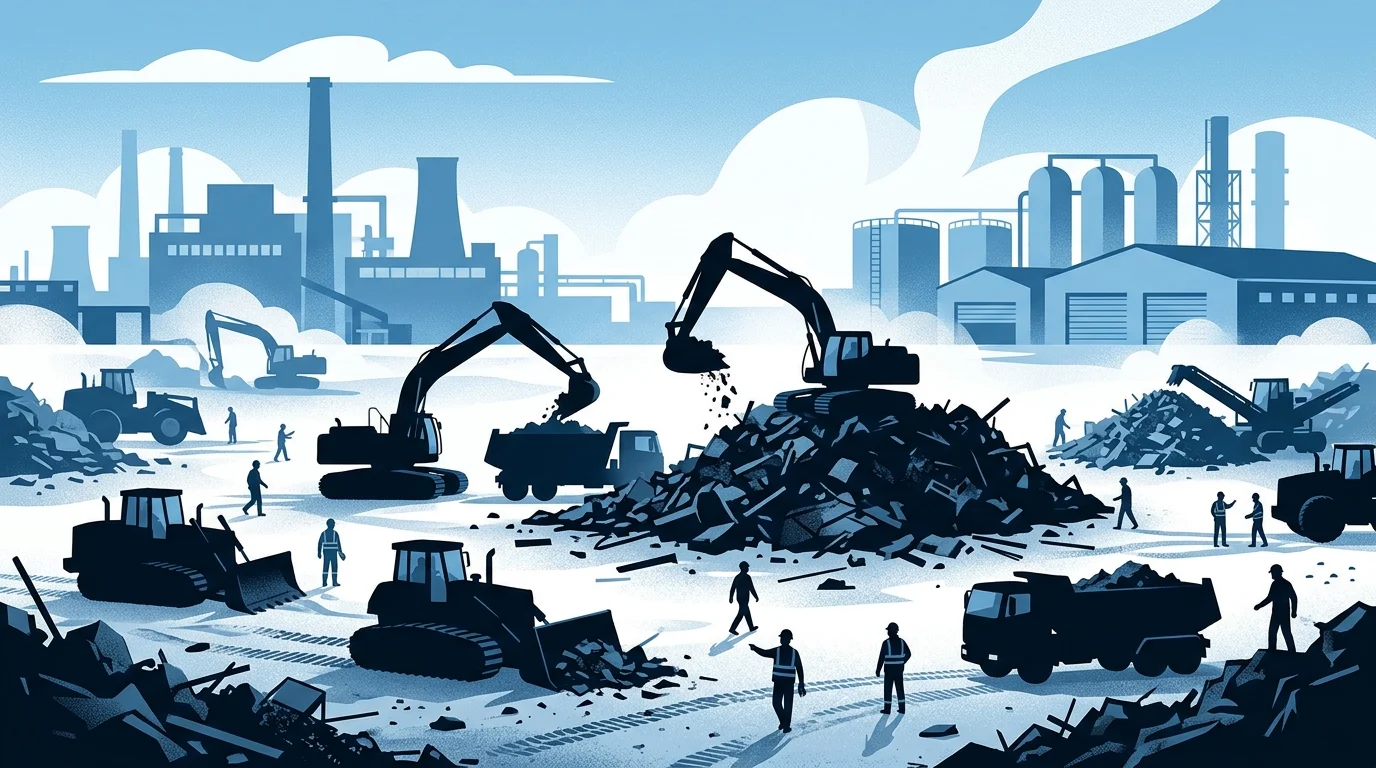 A conceptual graphic representing a site cleanup