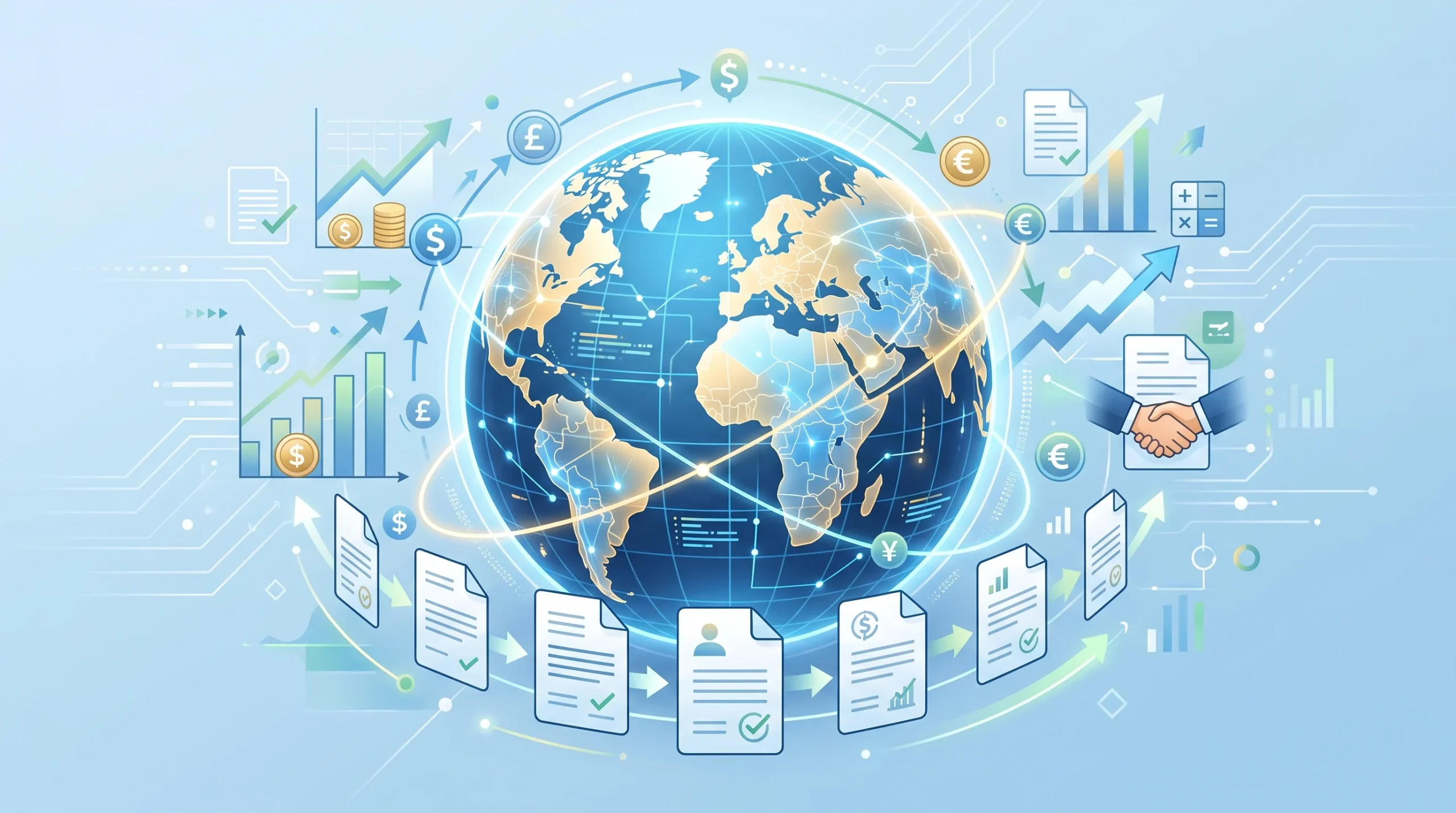 Conceptual illustration of international tax and digital documentation.