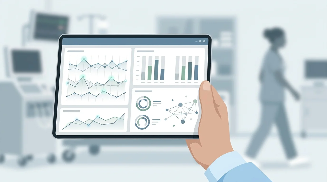 Abstract medical data monitoring concept.