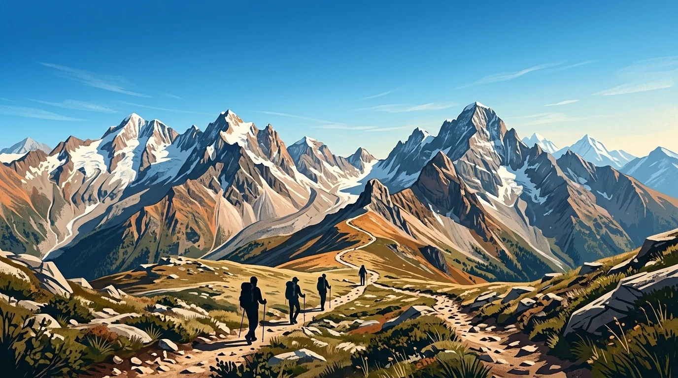 A conceptual view of mountain peaks