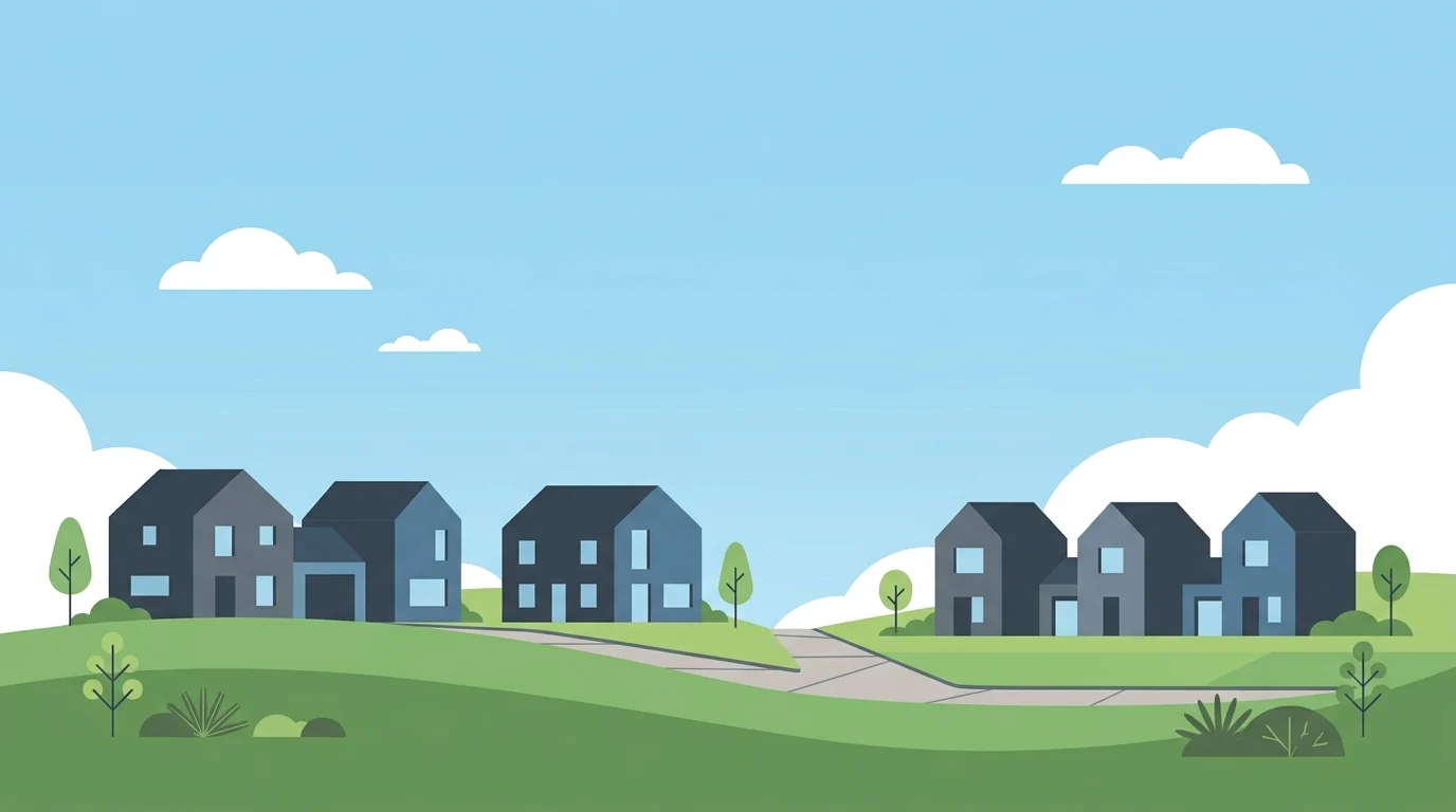 Conceptual silhouettes of new-build houses