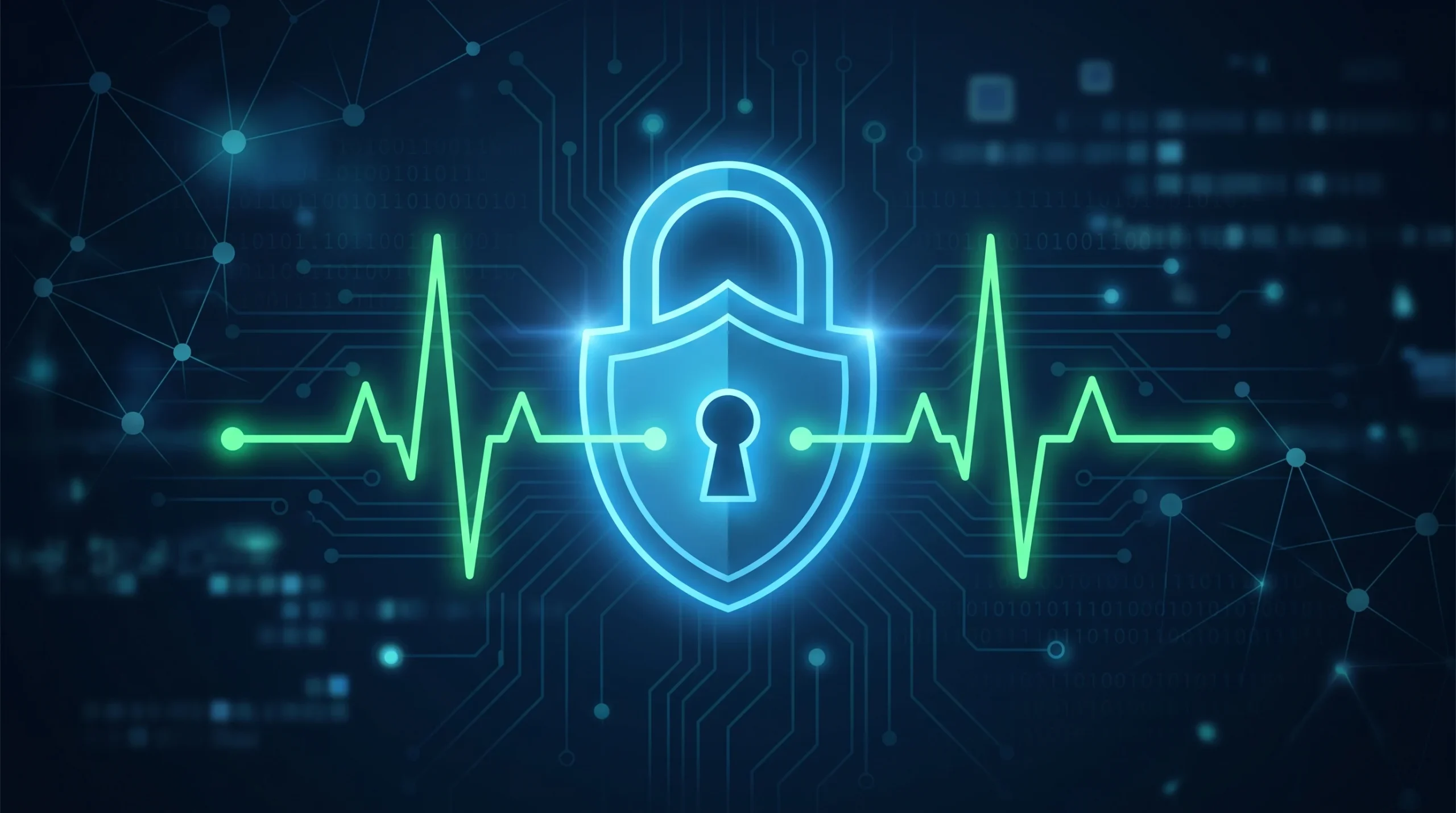 A conceptual illustration representing digital healthcare data security.