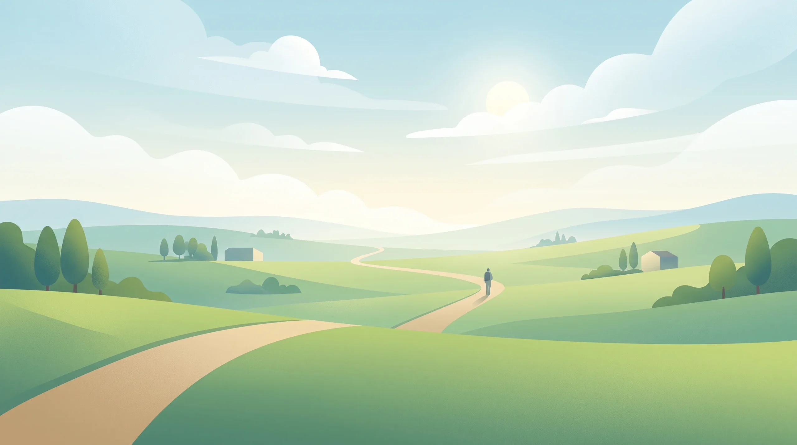 A conceptual illustration of a winding path