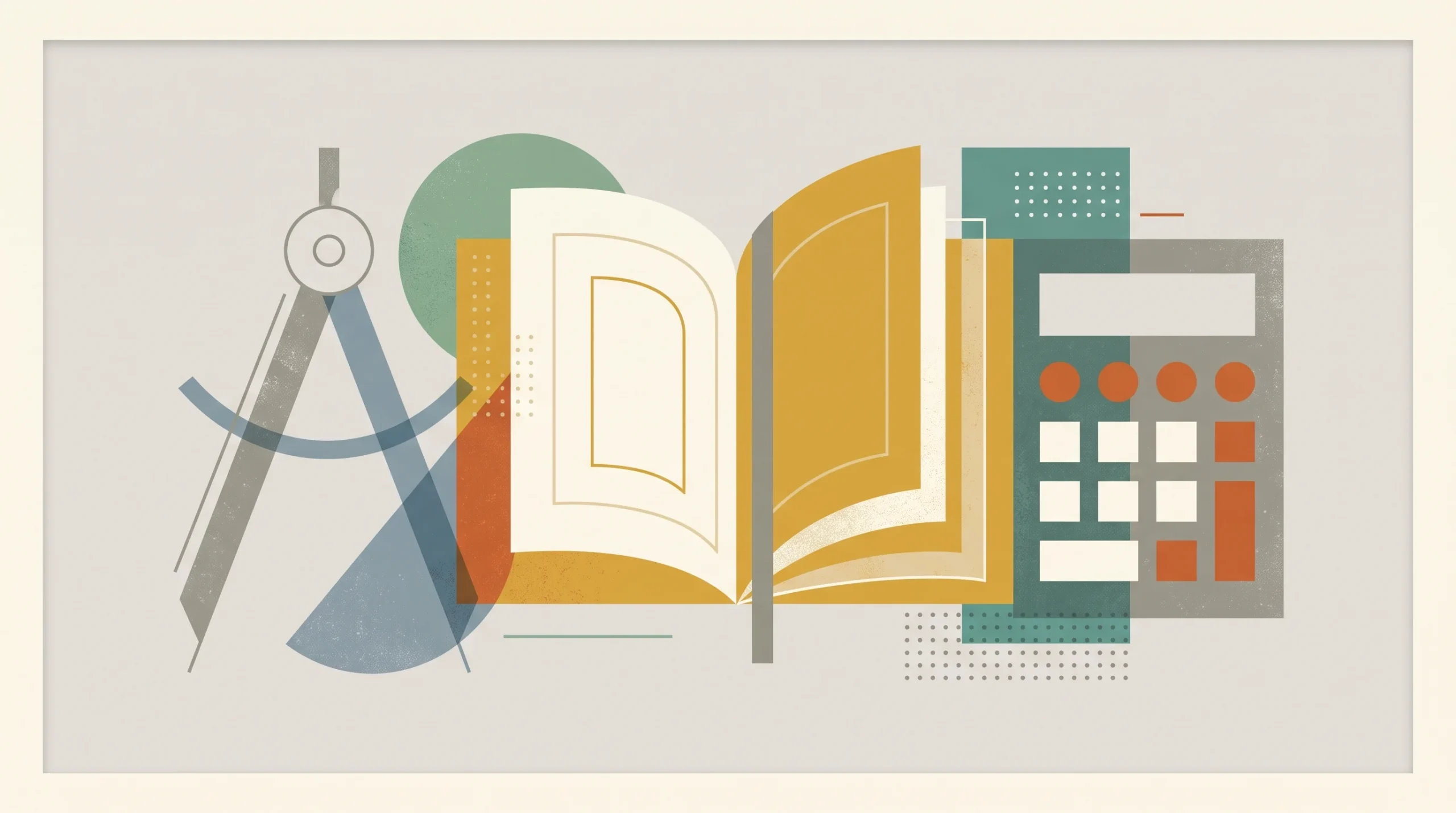 Conceptual illustration of science and maths educational symbols