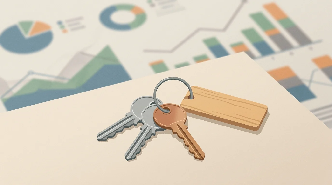 Conceptual image of house keys representing property completions.