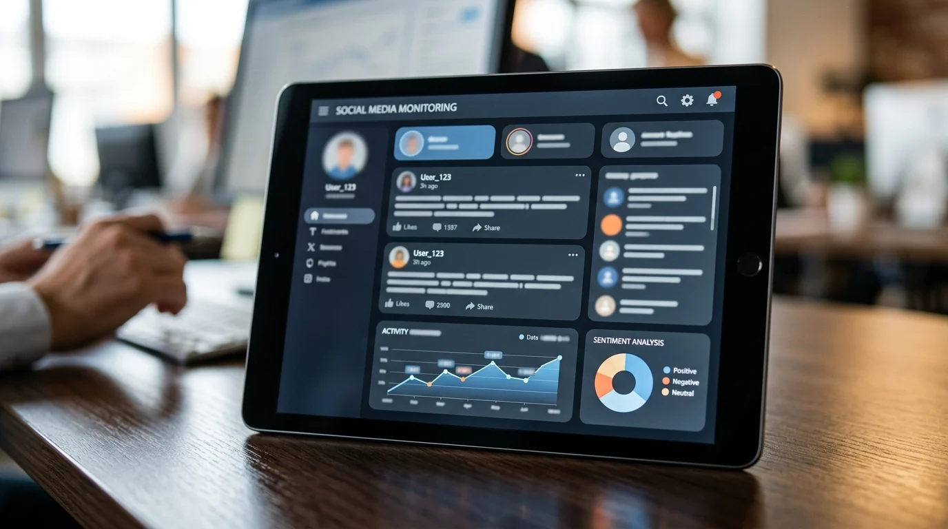 A conceptual illustration of social media monitoring.