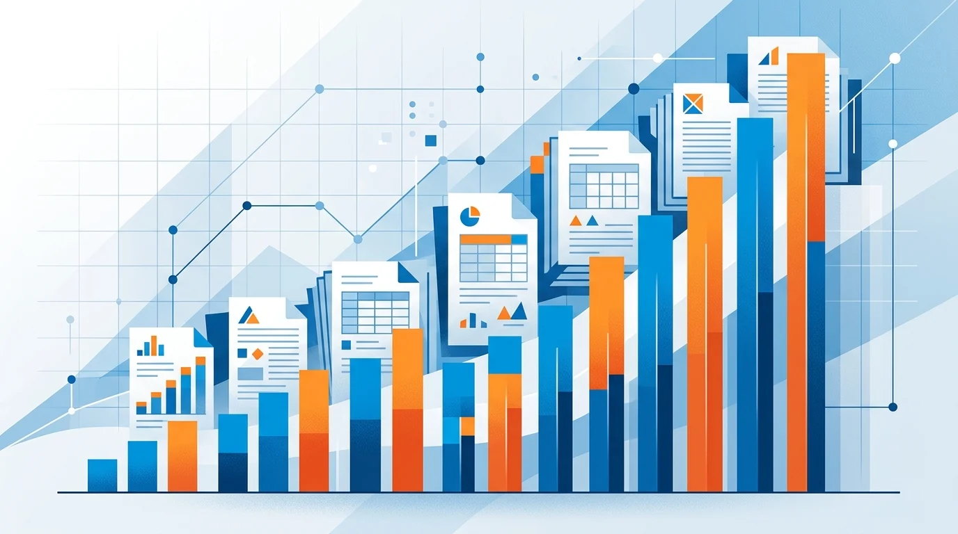An abstract graphic representing financial data and reporting accuracy.