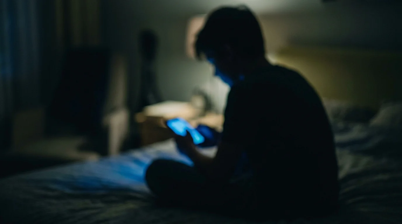 Conceptual image of a teenager using a mobile device.