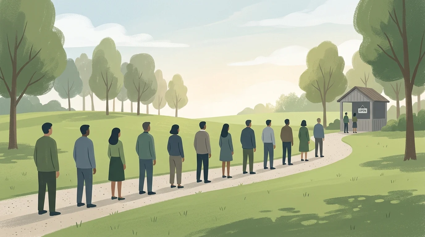 A conceptual illustration representing the famous Wimbledon Queue.