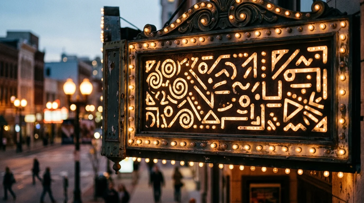 A conceptual image of a theatre marquee sign.