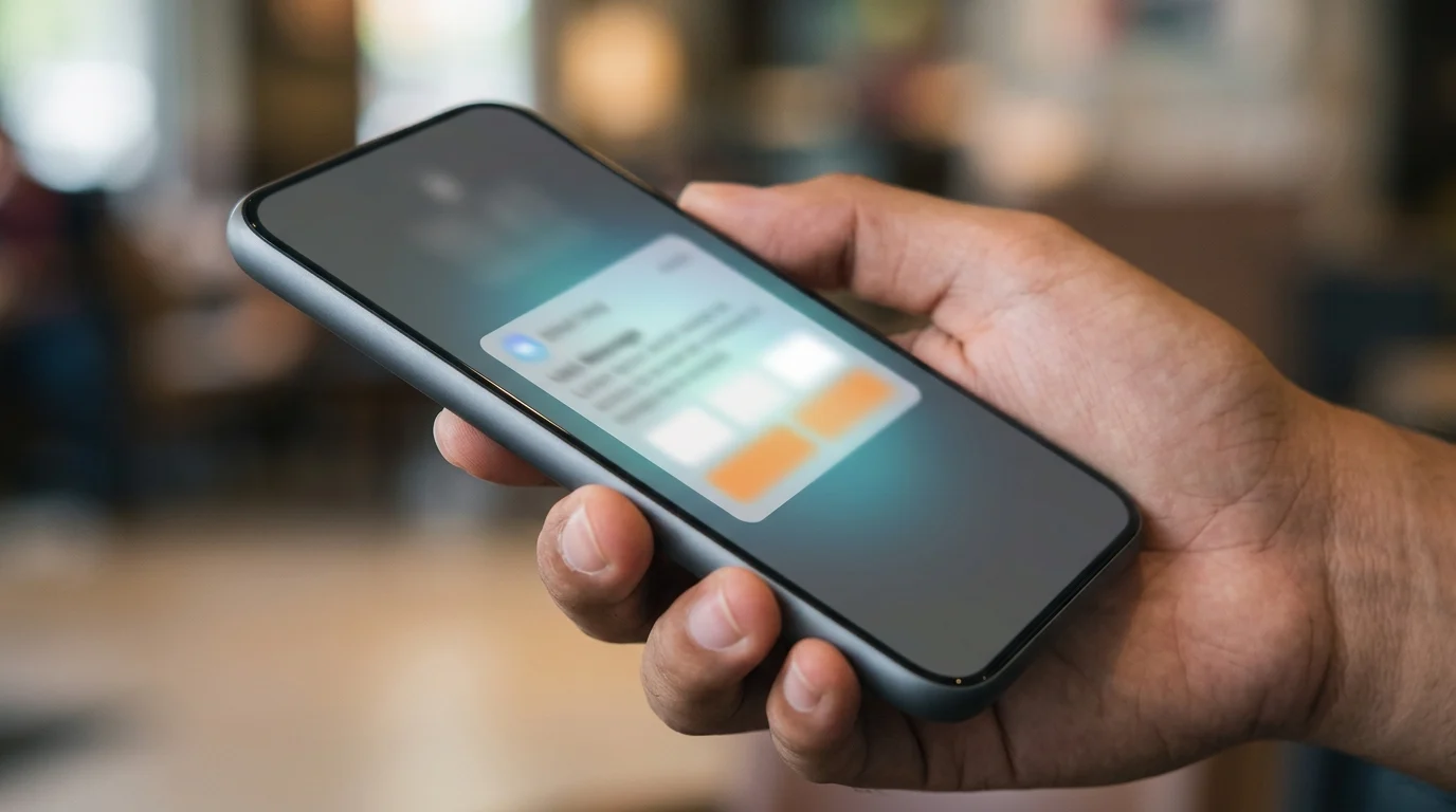 A smartphone showing a generic email notification.