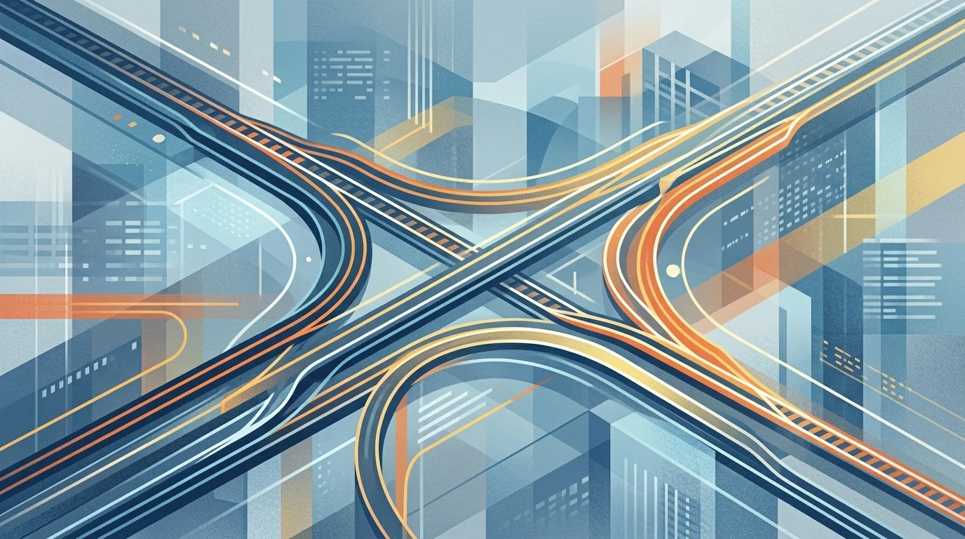 An abstract illustration of transport networks.