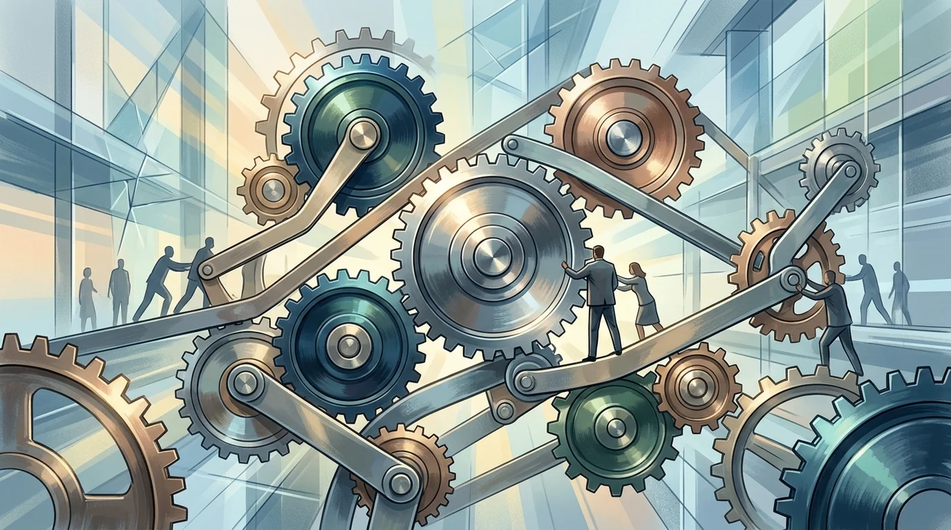 Abstract representation of workplace support systems.