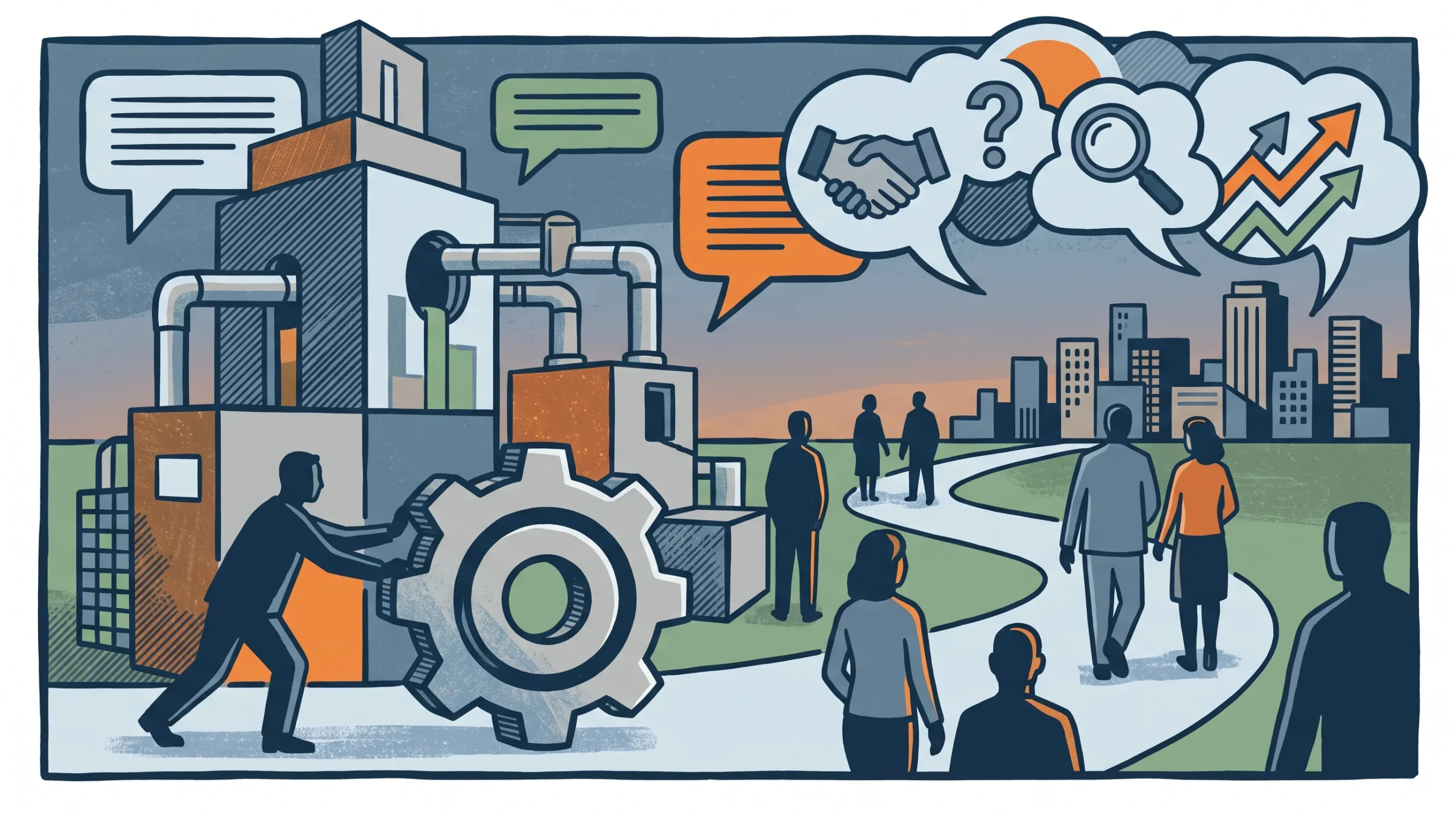 Conceptual editorial illustration