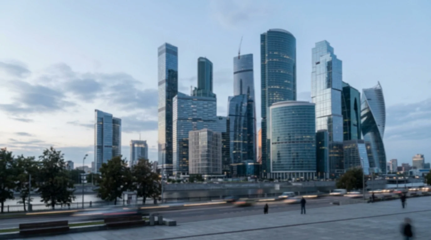 A conceptual image of a city business district.